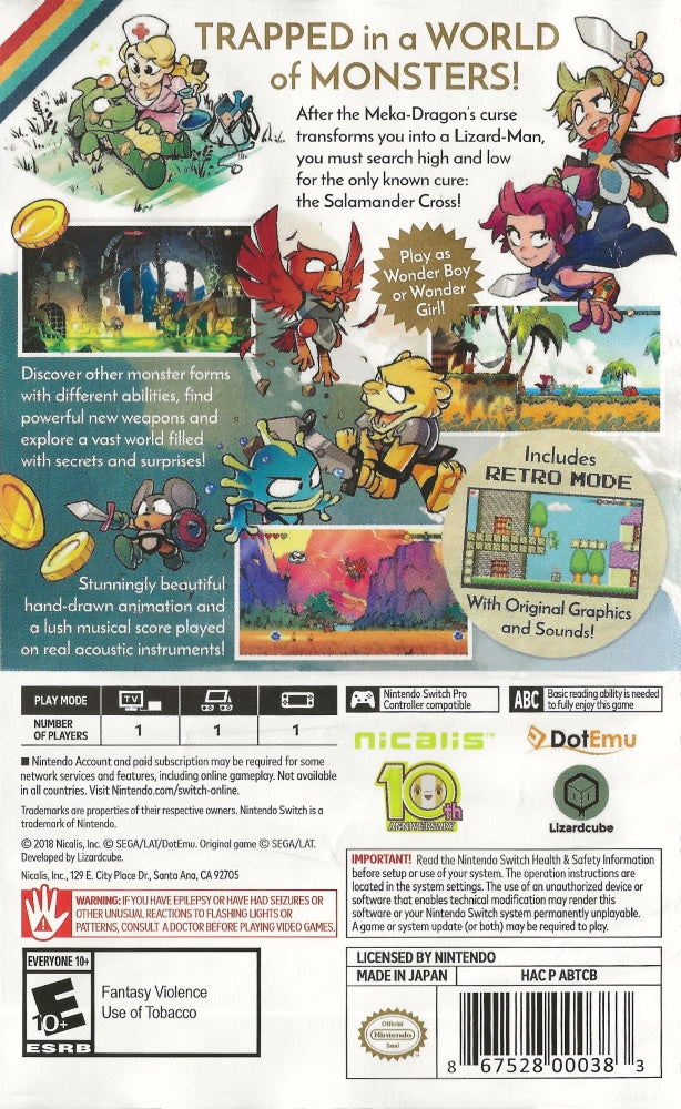 Wonder Boy The Dragon's Trap Switch - Video Game - Used - CaveGamers - Image 2