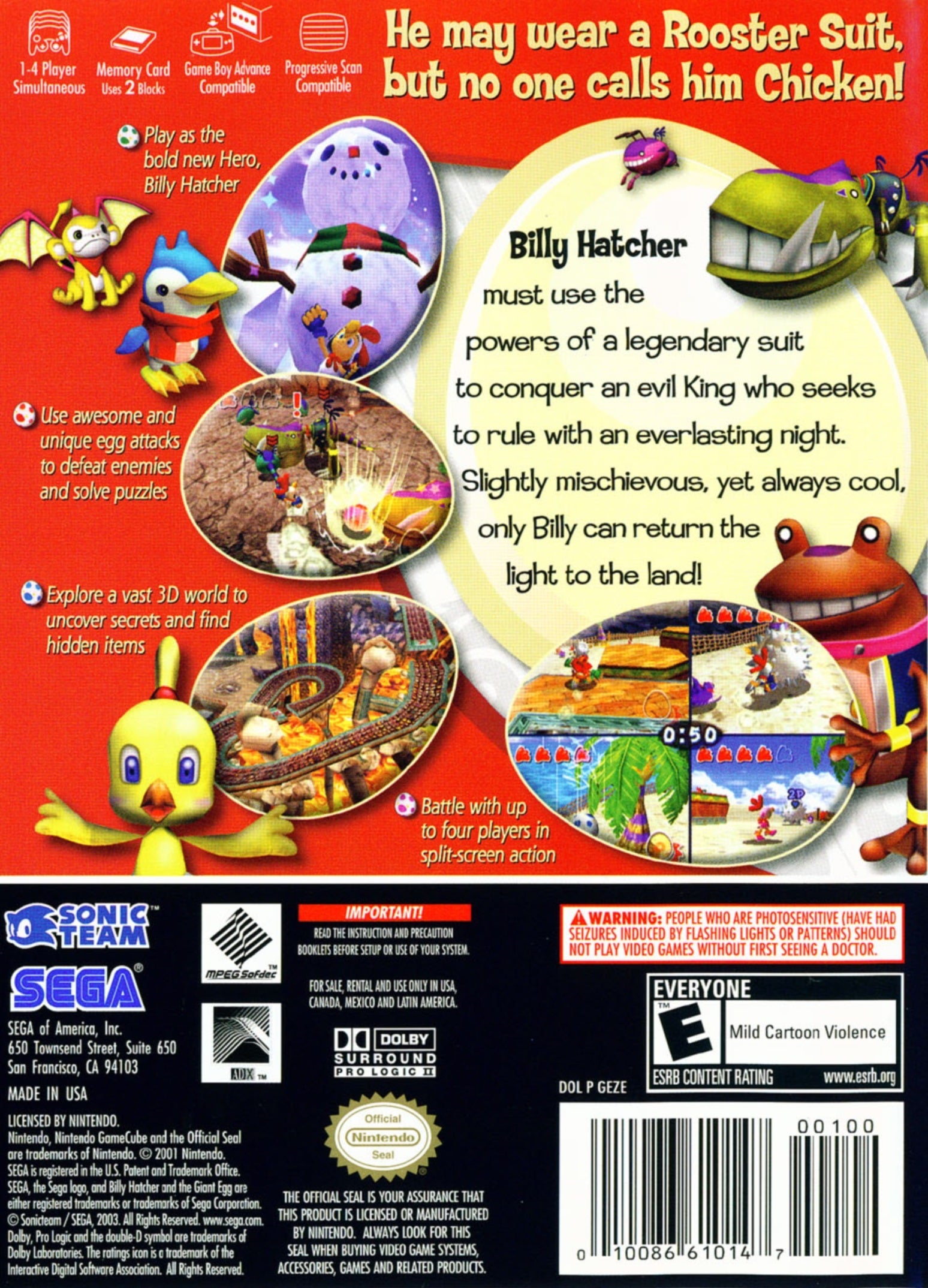 Billy Hatcher and the Giant Egg GameCube - Video Game - Used - CaveGamers - Image 2