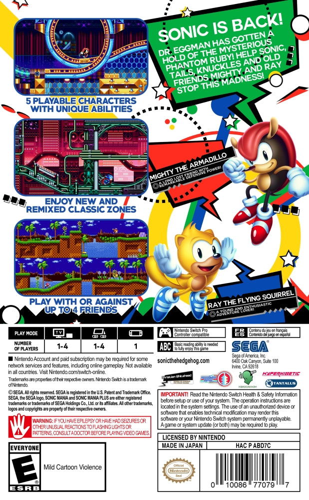 Sonic Mania Plus Switch - Video Game - Used - CaveGamers - Image 2