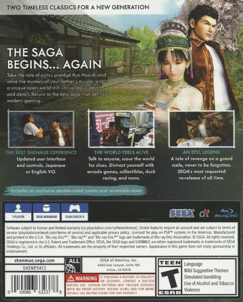 Shenmue I & II PS4 - Video Game - Used - CaveGamers - Image 2