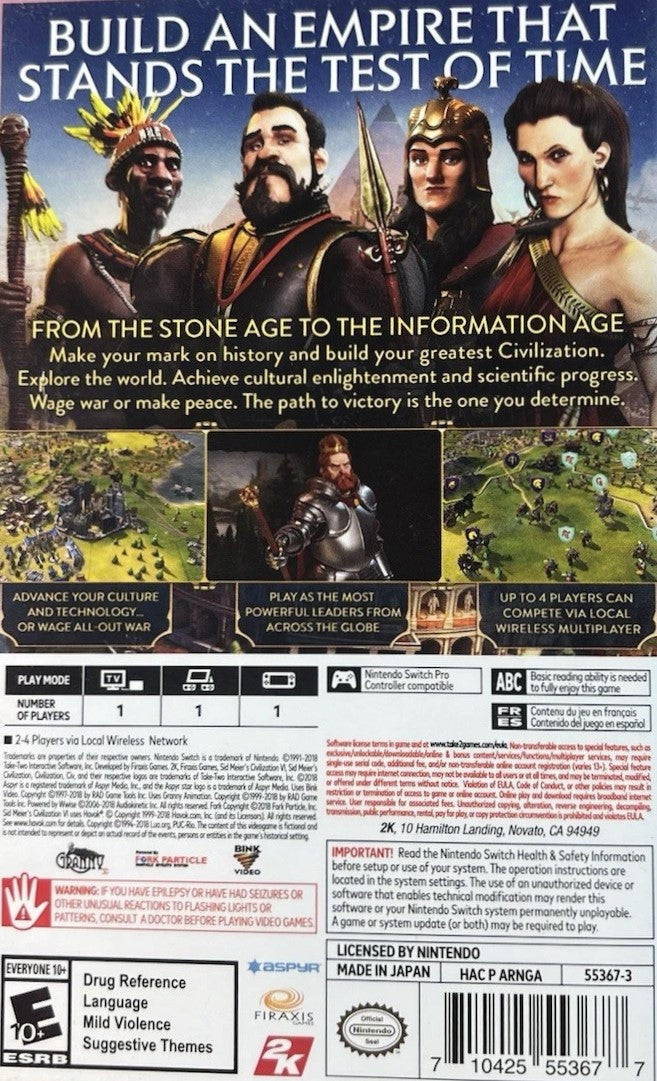 Civilization VI Switch - Video Game - Used - CaveGamers - Image 2