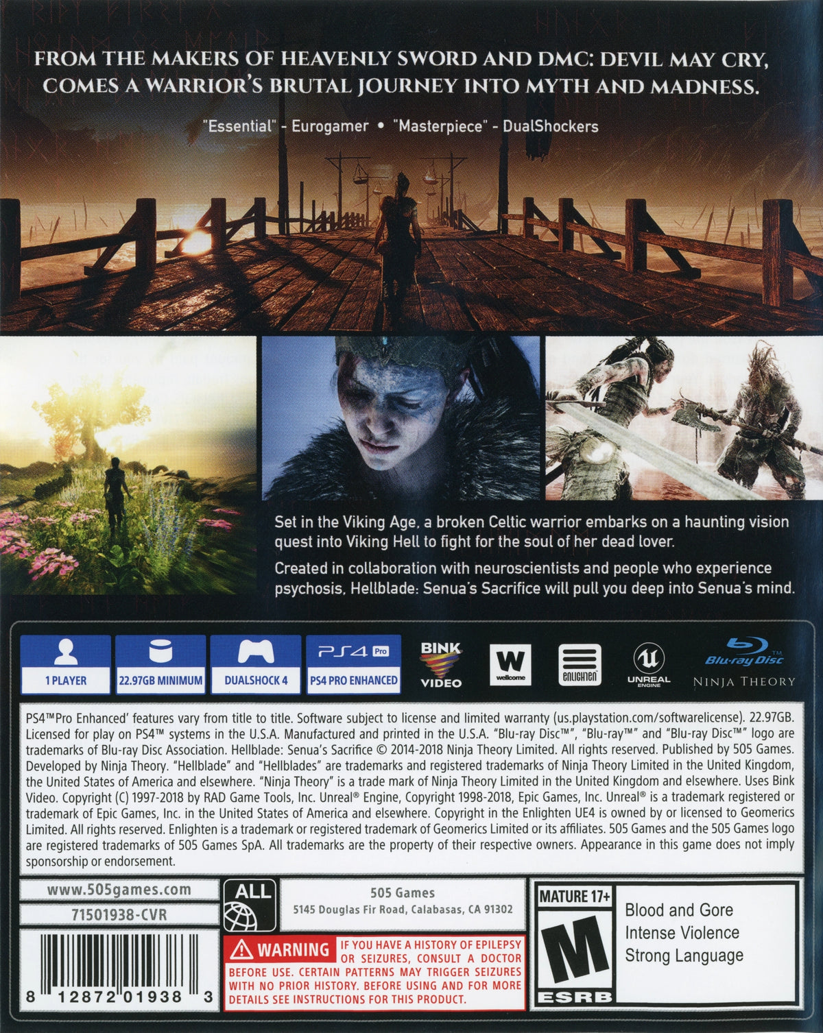 Hellblade Senua's Sacrifice PS4 - Video Game - Used - CaveGamers - Image 2