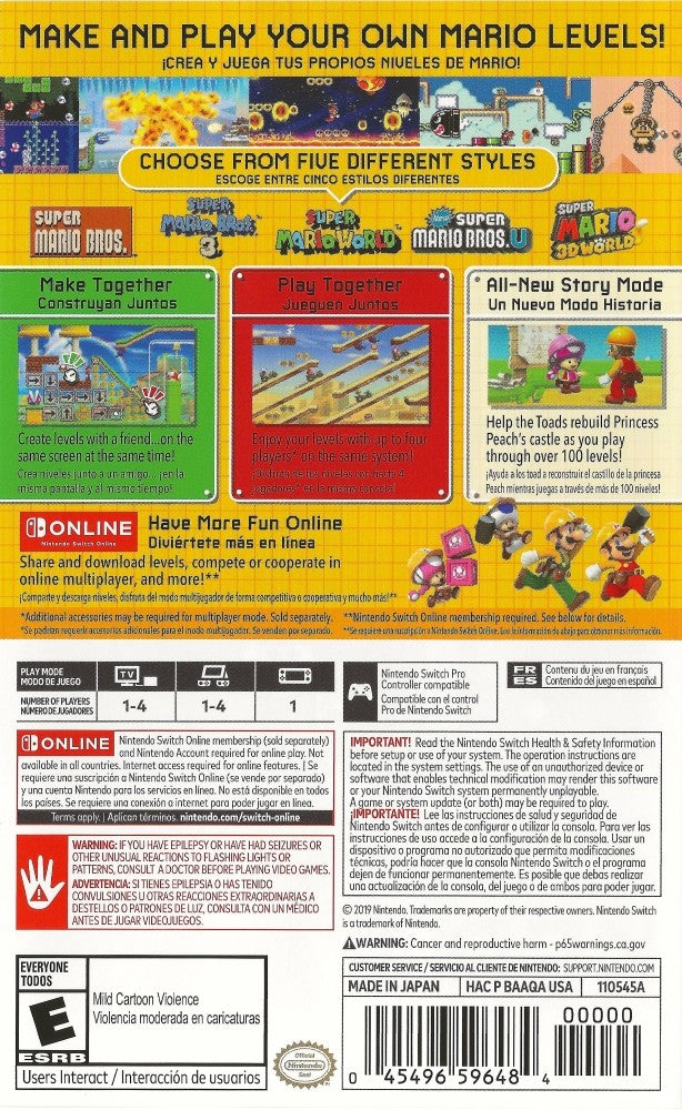 Super Mario Maker 2 Switch - Video Game - Used - CaveGamers - Image 2