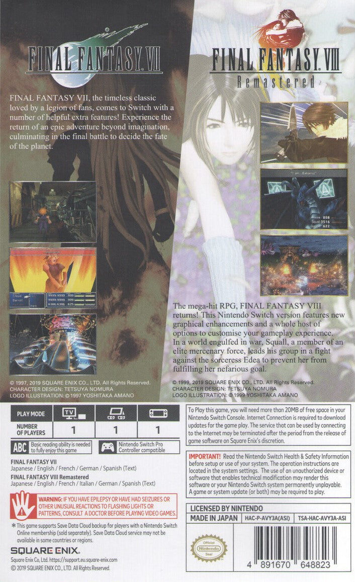 Final Fantasy VII & VIII Remastered Twin Pack Switch - Video Game - Used - CaveGamers - Image 2