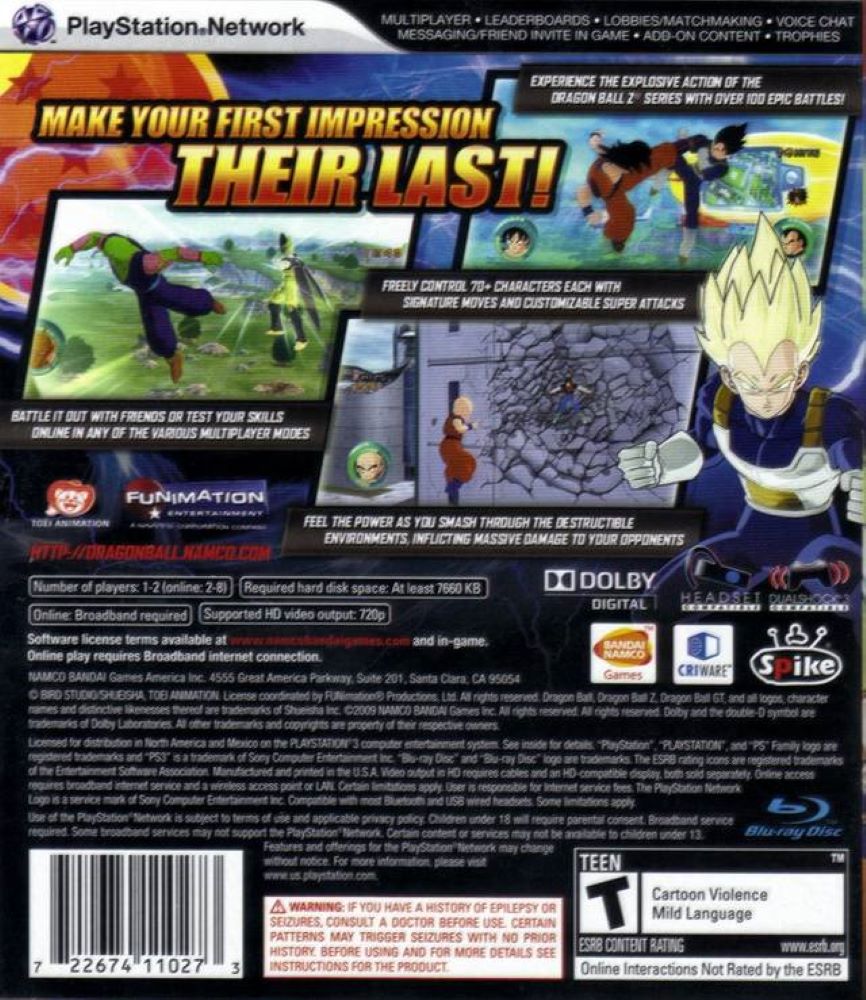 Dragon Ball Raging Blast PS3 - Video Game - Used - CaveGamers - Image 2
