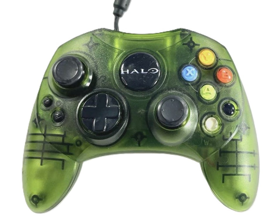 Original Xbox Controller S - Green Halo Edition - Video Game Accessory - Used - CaveGamers - Image 3