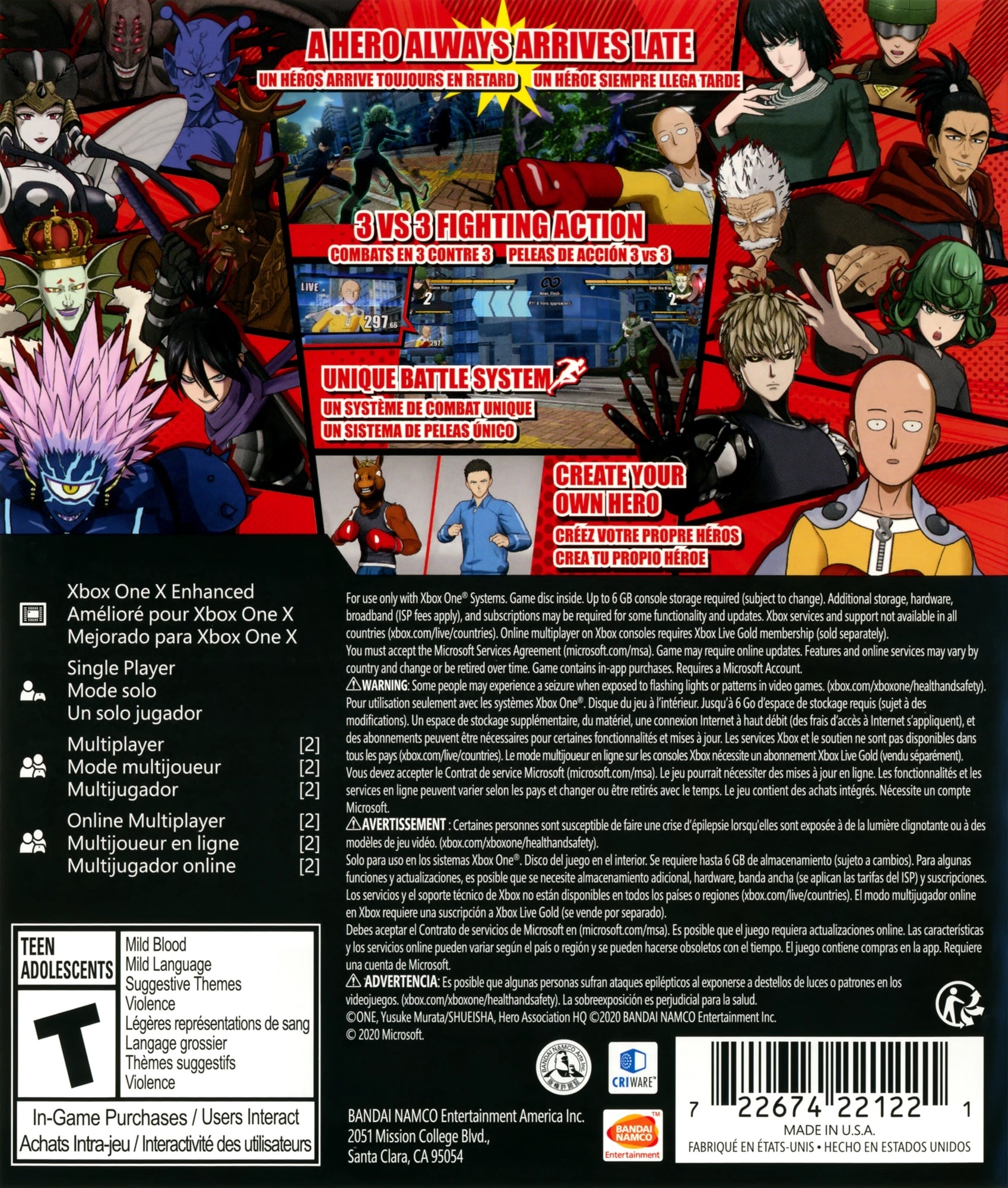 One Punch Man: A Hero Nobody Knows Xbox One - Video Game - Used - CaveGamers - Image 2