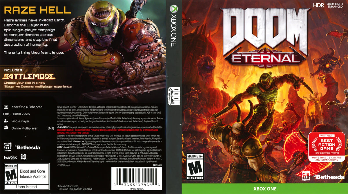 Doom Eternal Xbox One - Video Game - Used - CaveGamers - Image 3