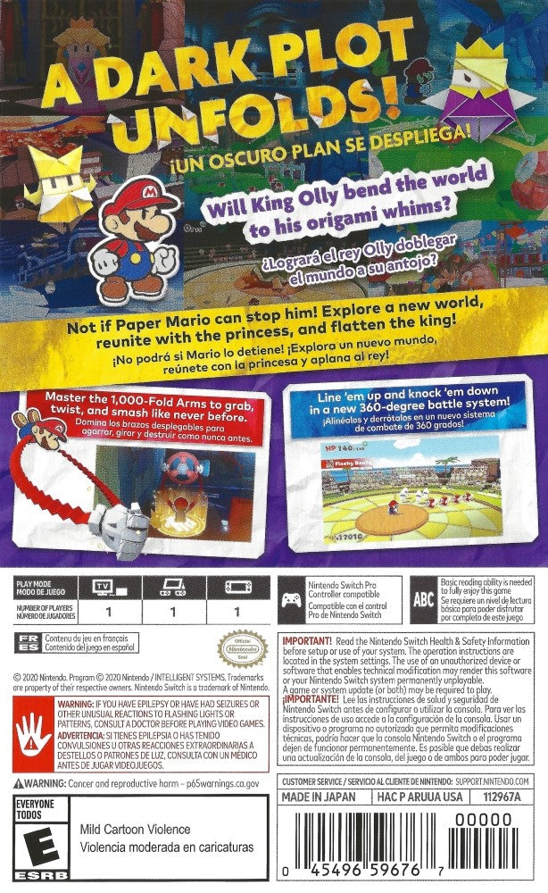 Paper Mario: The Origami King Switch - Video Game - Used - CaveGamers - Image 2