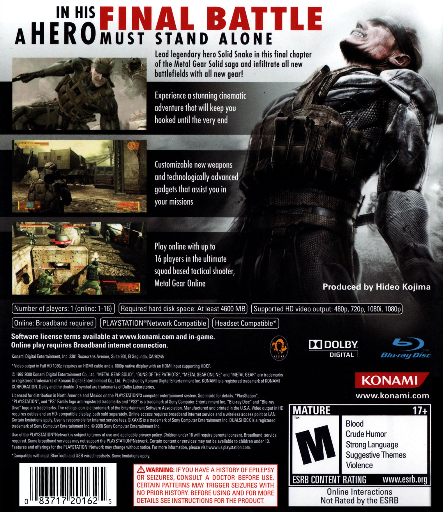 Metal Gear Solid 4: Guns of the Patriots PS3 - Video Game - Used - CaveGamers - Image 2