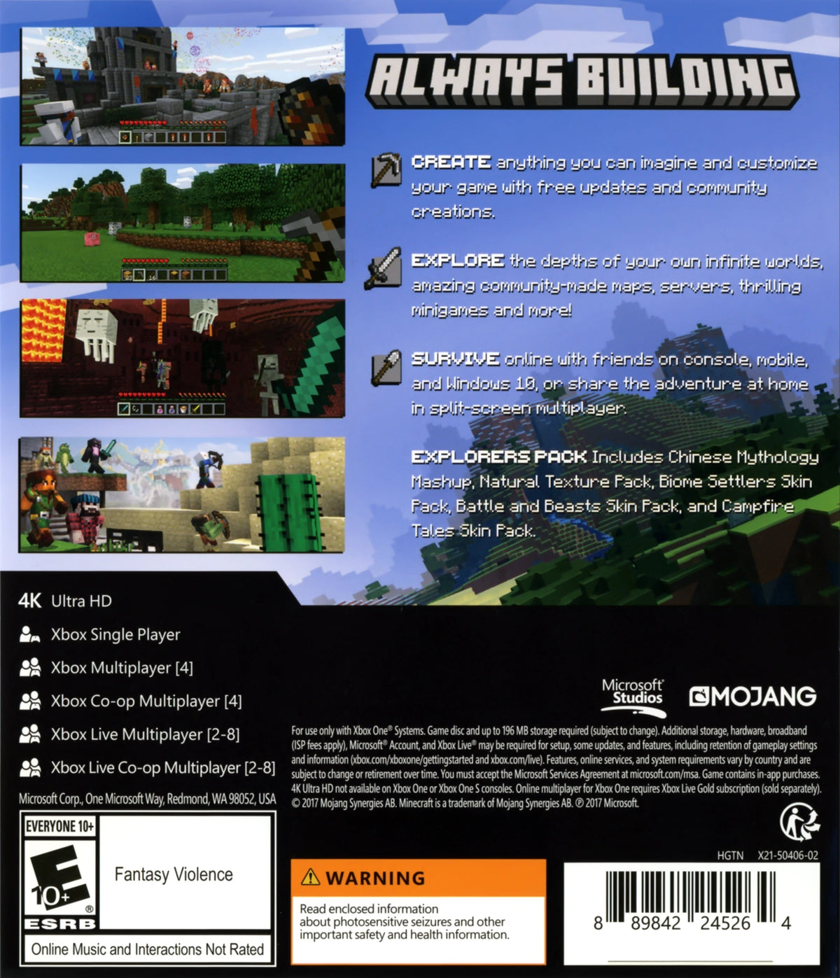 Minecraft Xbox One - Video Game - Used - CaveGamers - Image 2