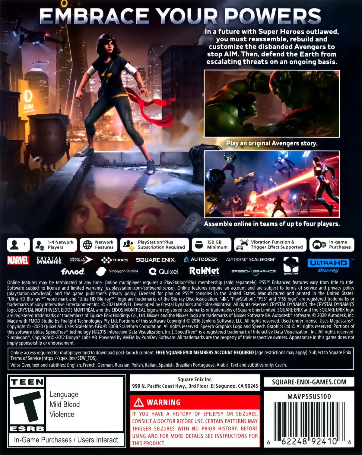 Marvel Avengers PS5 - Video Game - Used - CaveGamers - Image 2