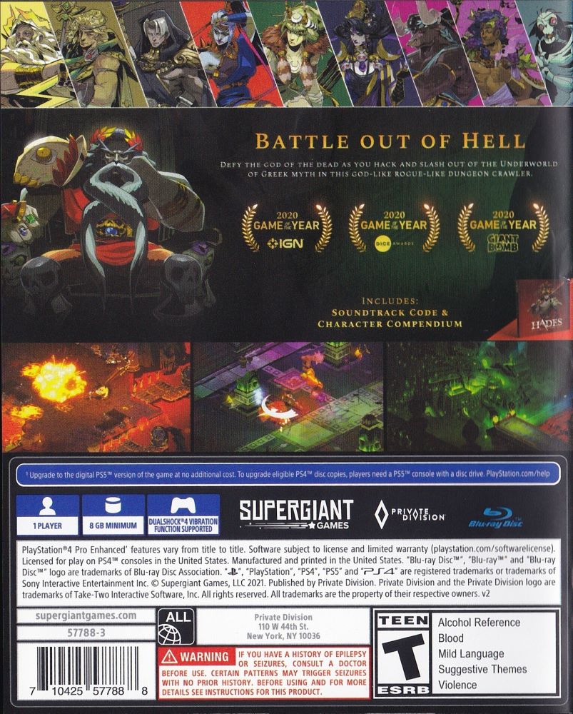 Hades PS4 - Video Game - Used - CaveGamers - Image 2