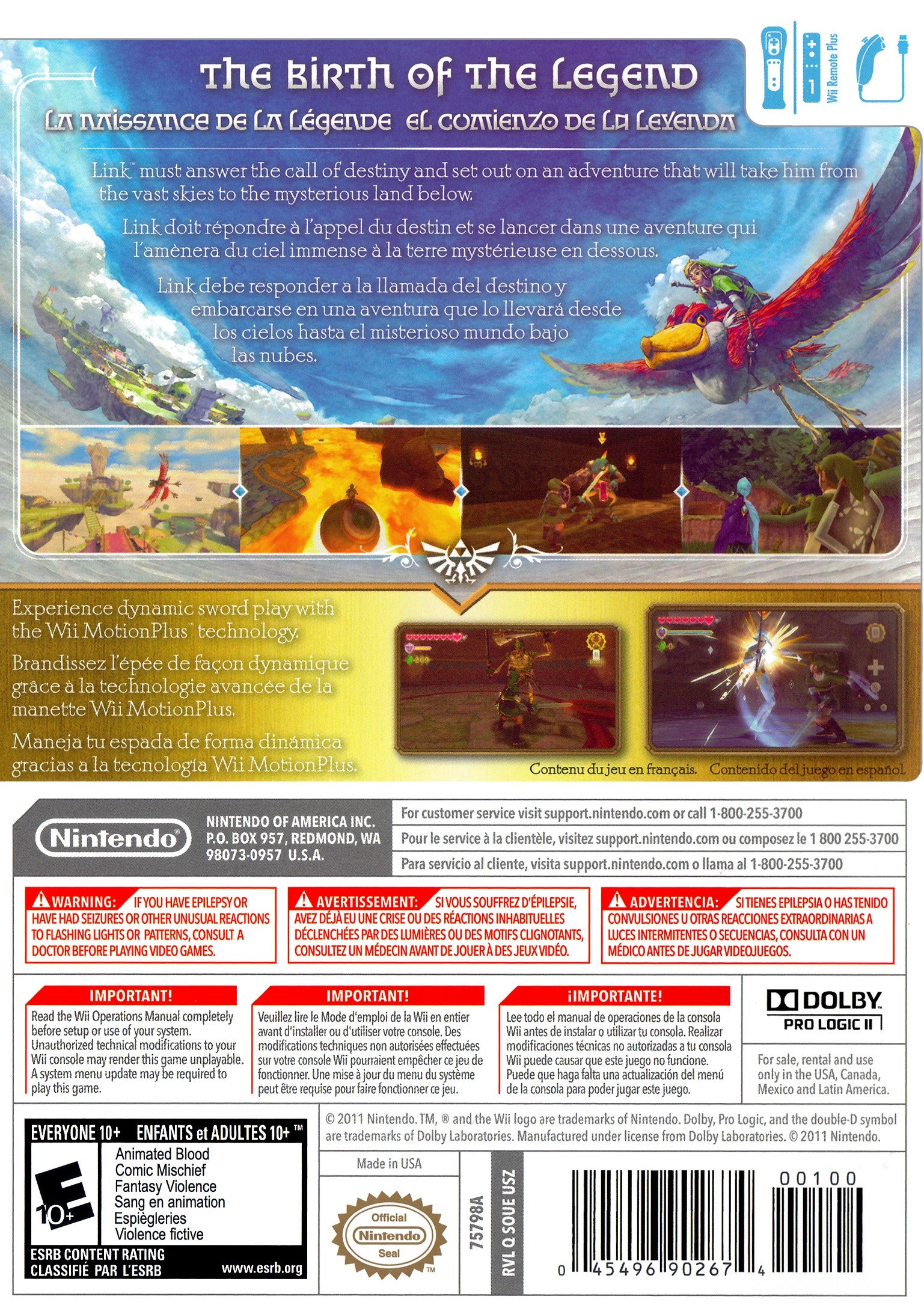 The Legend of Zelda: Skyward Sword Wii - Video Game - Used - CaveGamers - Image 2