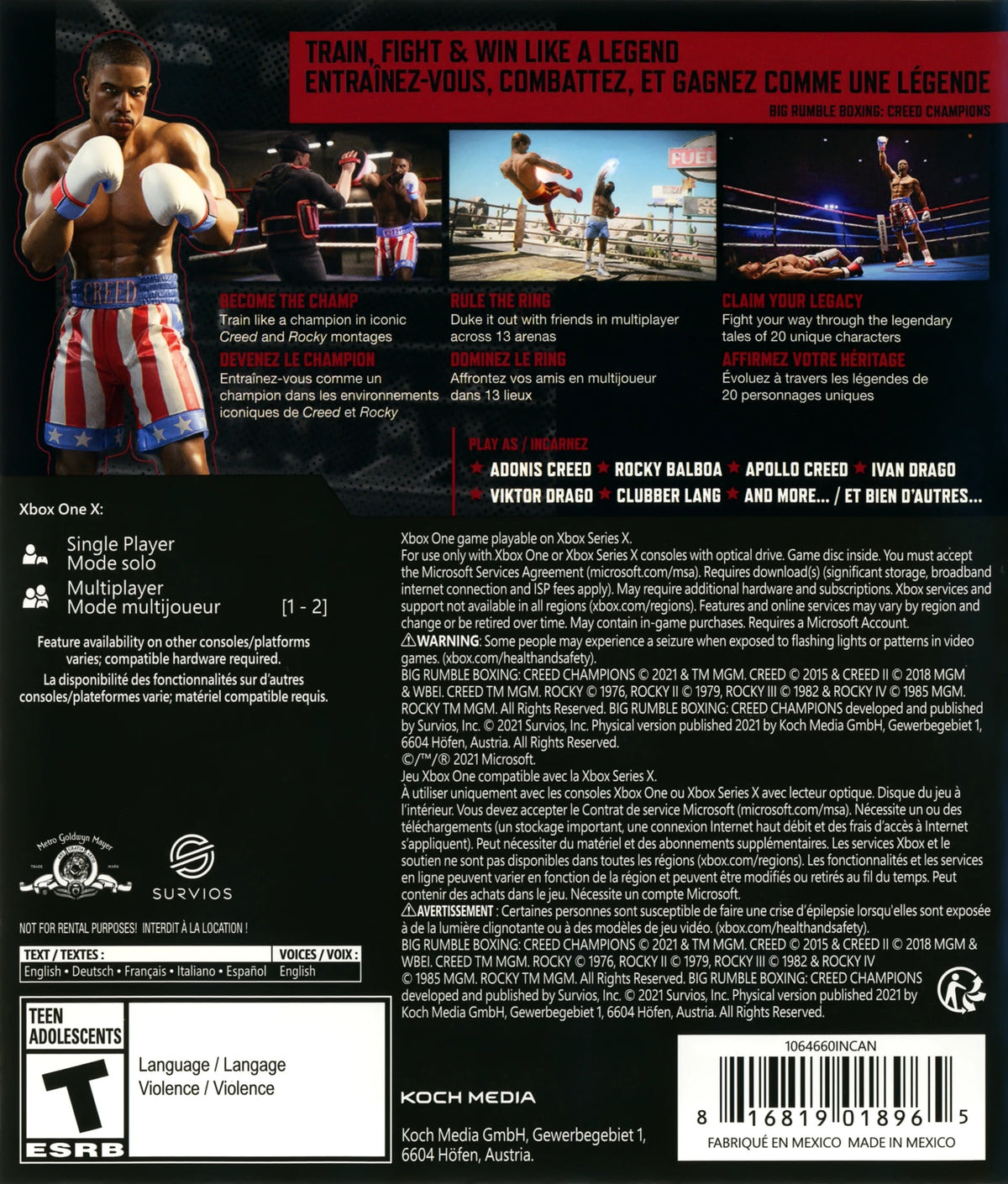 Big Rumble Boxing: Creed Champions Xbox One - Video Game - Used - CaveGamers - Image 2