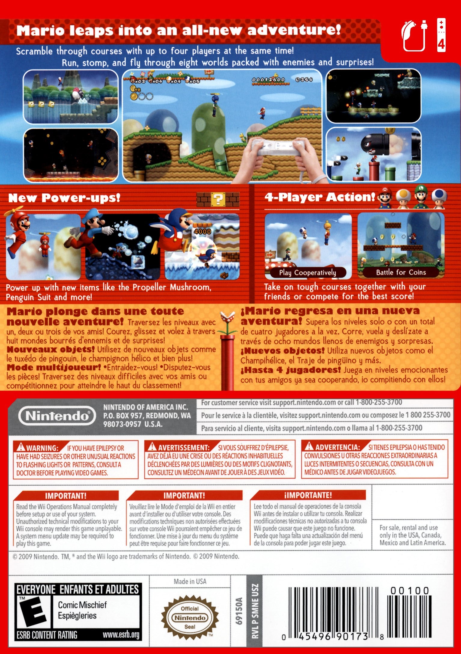 New Super Mario Bros Wii - Video Game - Used - CaveGamers - Image 2