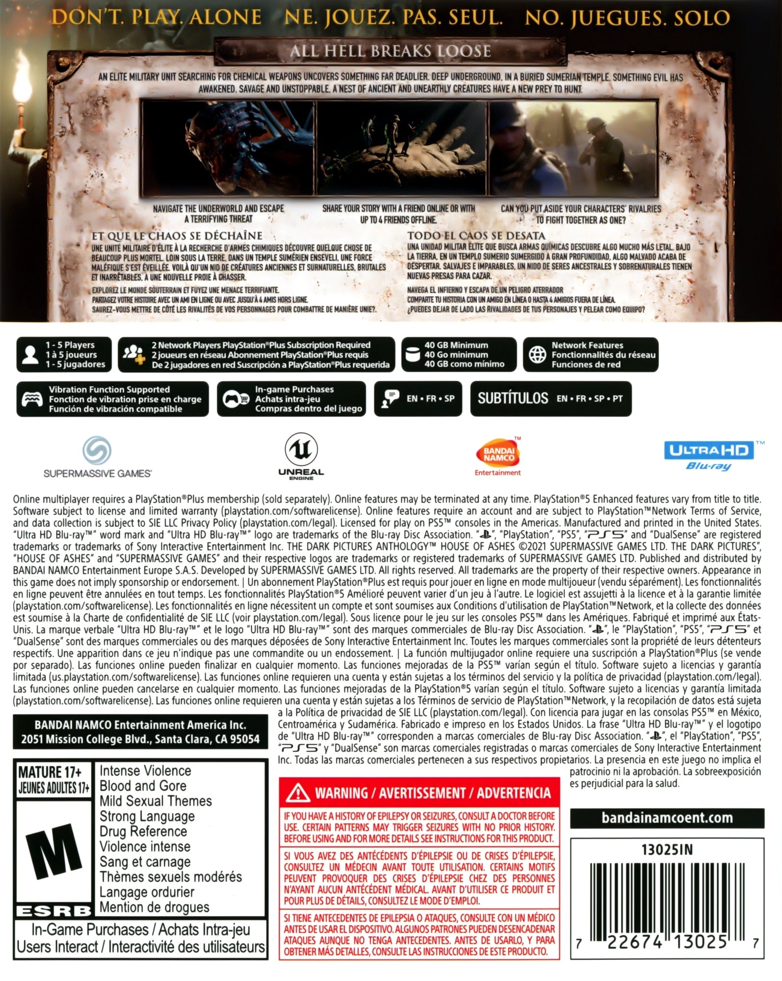Dark Pictures: House of Ashes PS5 - Video Game - Used - CaveGamers - Image 2