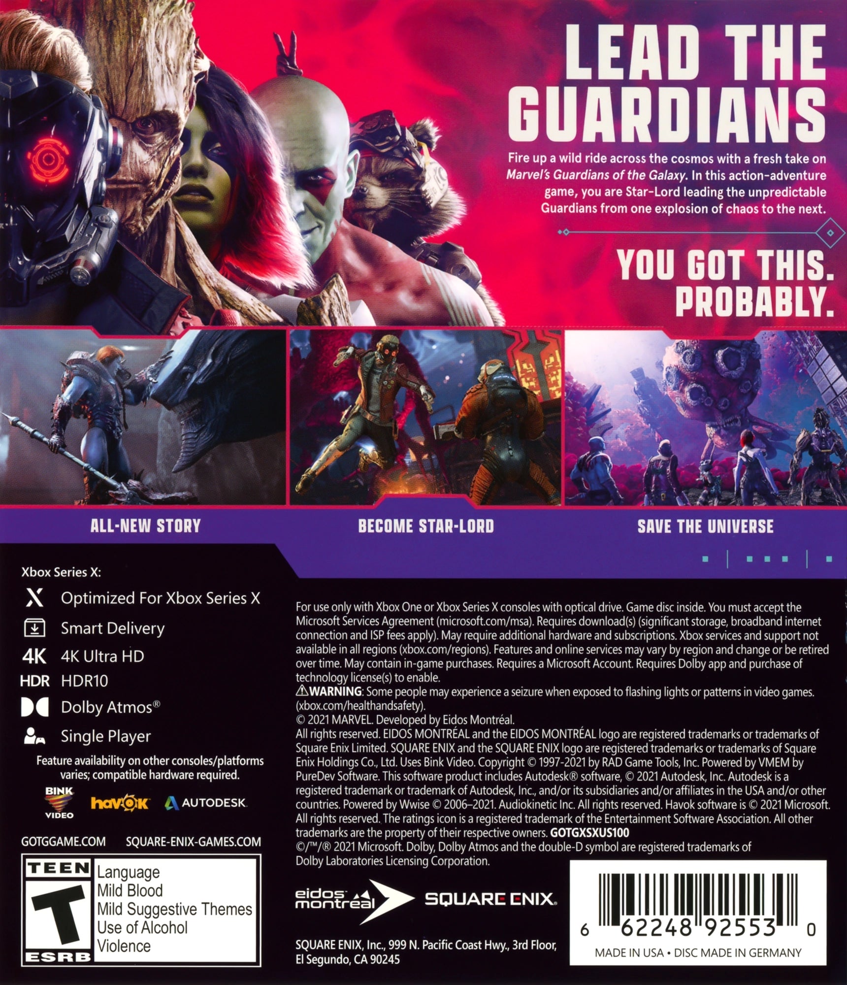 Marvel's Guardians of the Galaxy Xbox Series X - Video Game - Used - CaveGamers - Image 2