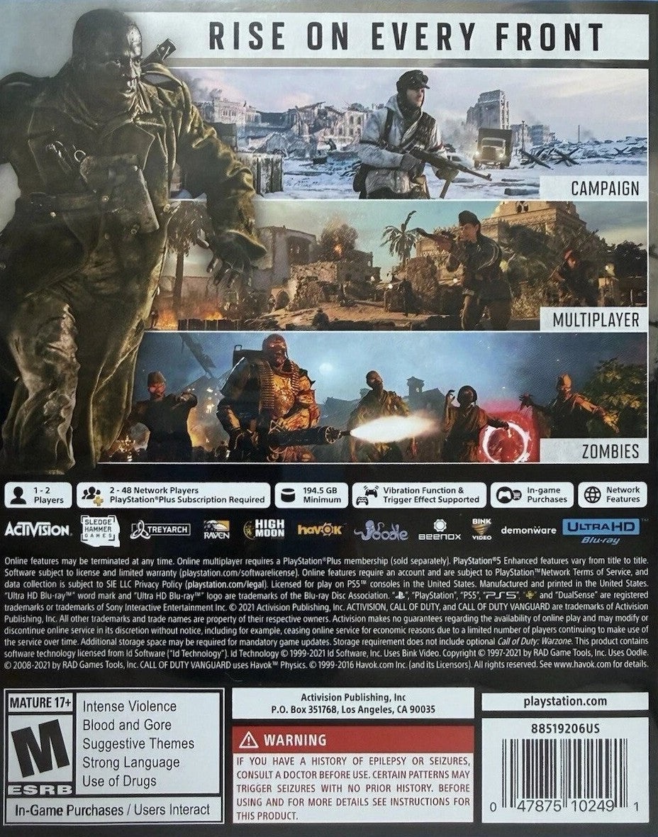 Call of Duty: Vanguard PS5 - Video Game - Used - CaveGamers - Image 2