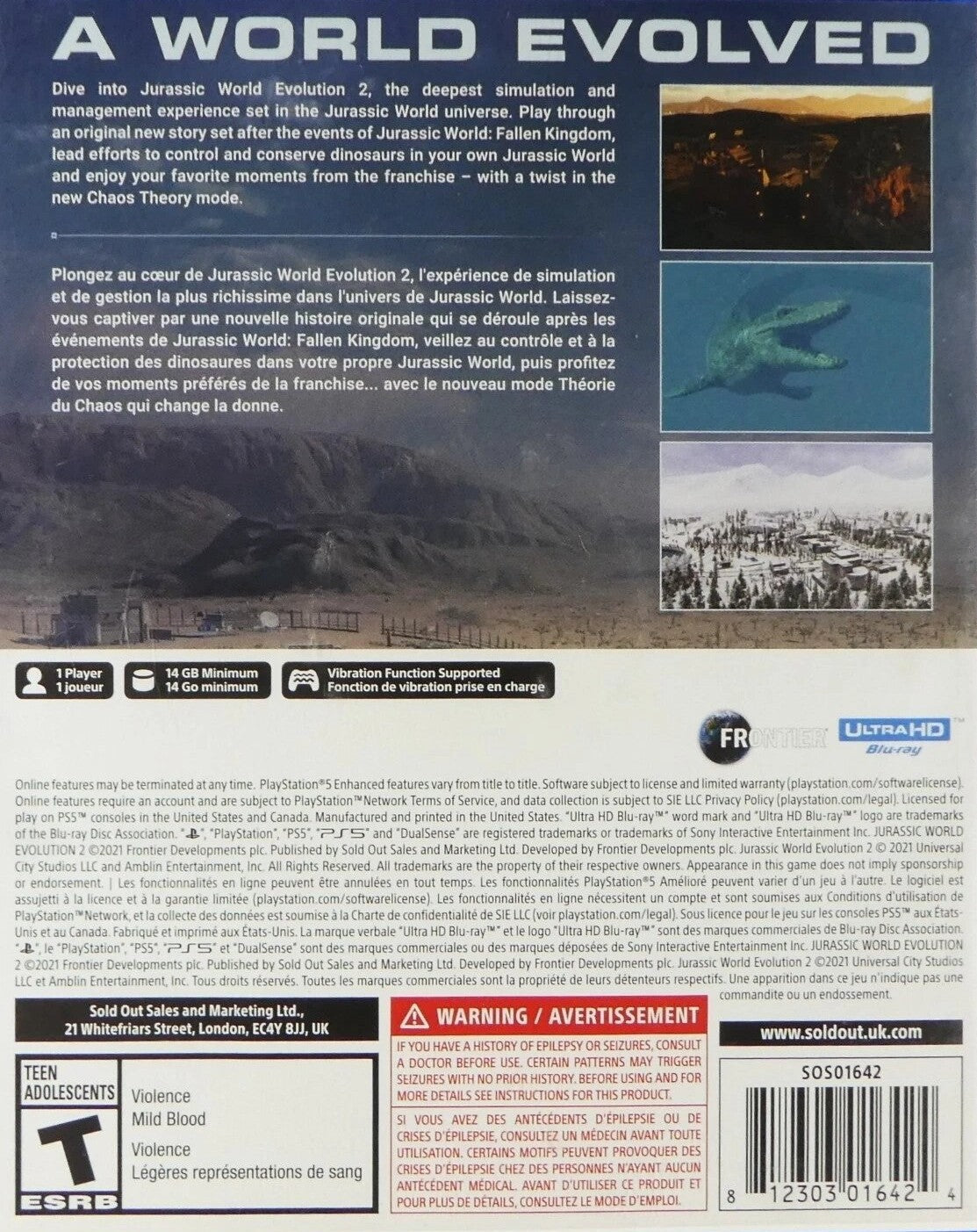 Jurassic World Evolution 2 PS5 - Video Game - Used - CaveGamers - Image 2