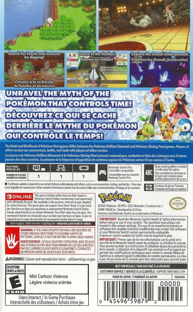 Pokemon Brilliant Diamond Switch - Video Game - Used - CaveGamers - Image 2