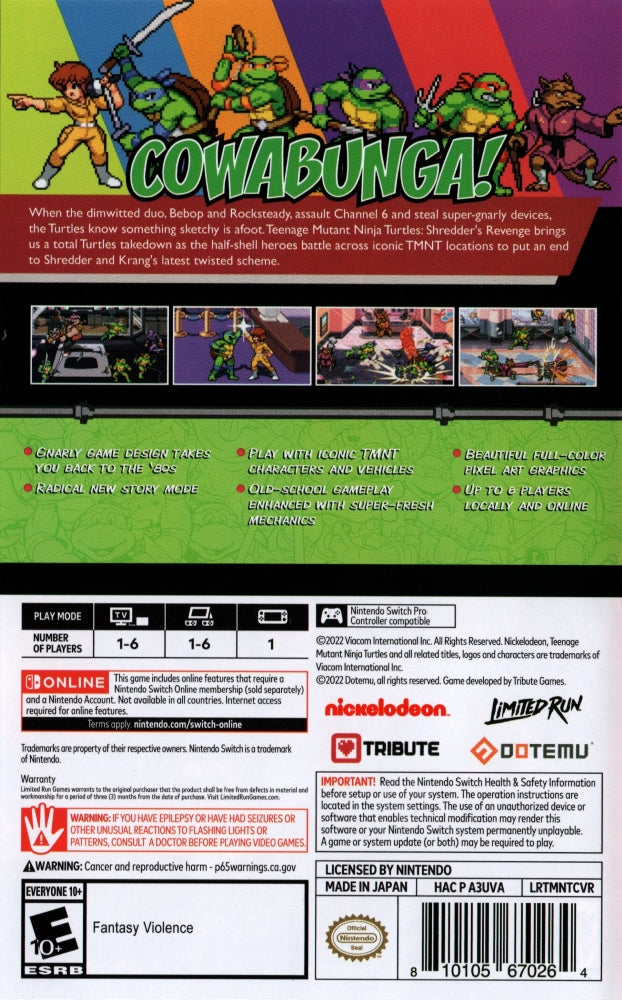 Teenage Mutant Ninja Turtles: Shredder's Revenge Switch - Video Game - Used - CaveGamers - Image 2