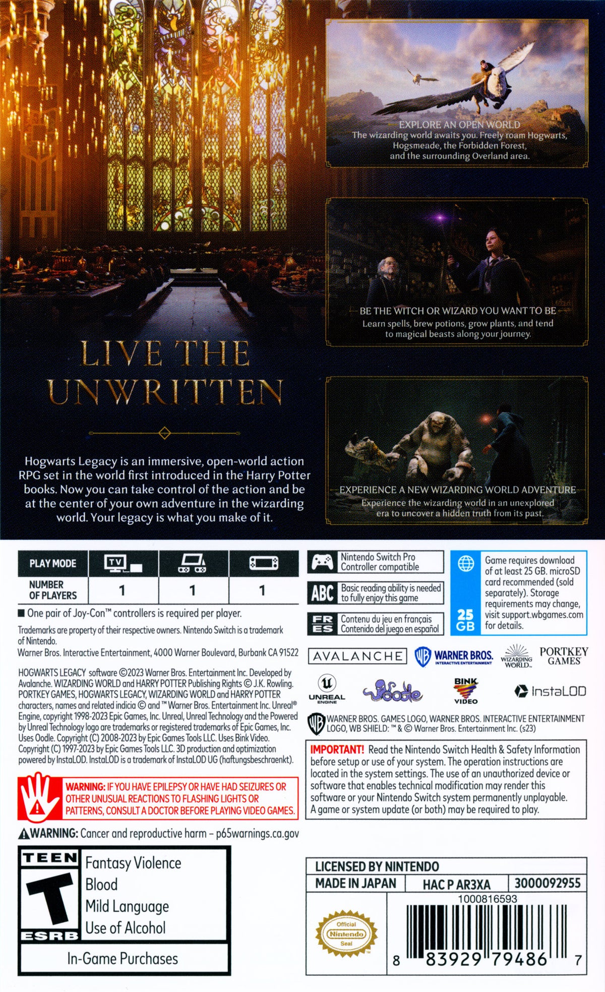 Hogwarts Legacy Switch - Video Game - Used - CaveGamers - Image 2