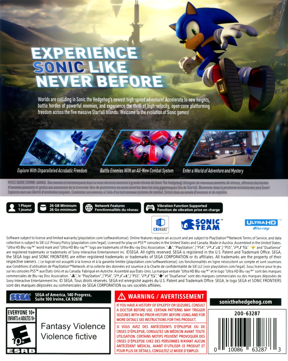 Sonic Frontiers PS5 - Video Game - Used - CaveGamers - Image 2