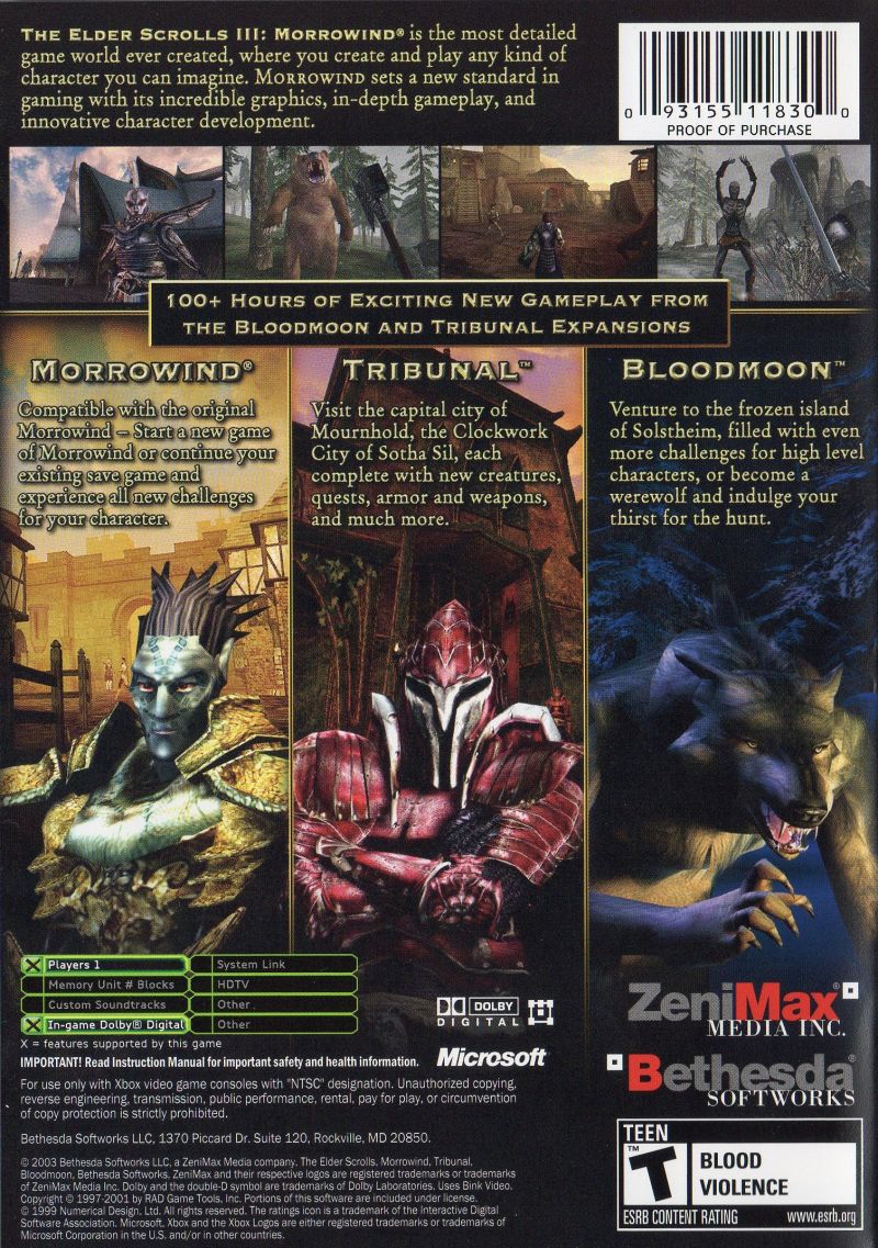 Morrowind: The Elder Scrolls III - Game of the Year Edition Xbox - Video Game - Used - CaveGamers - Image 2