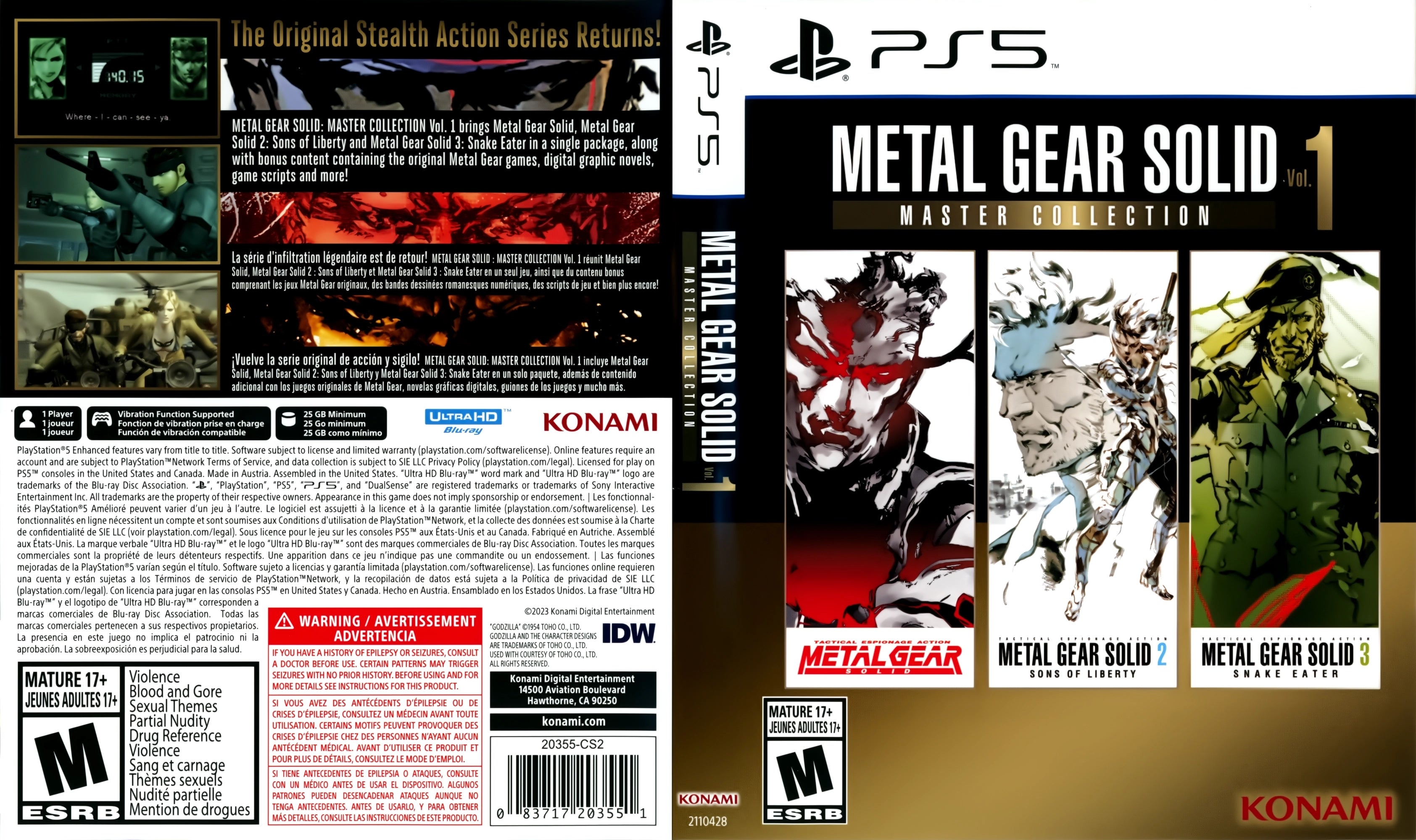 Metal Gear Solid: Master Collection Vol. 1 PS5 - Video Game - Used - CaveGamers - Image 4