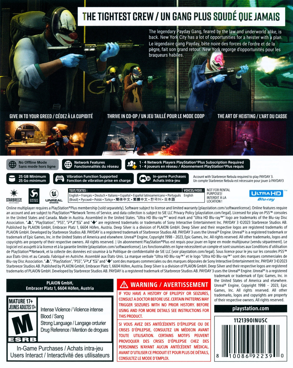 Payday 3 PS5 - Video Game - Used - CaveGamers - Image 2