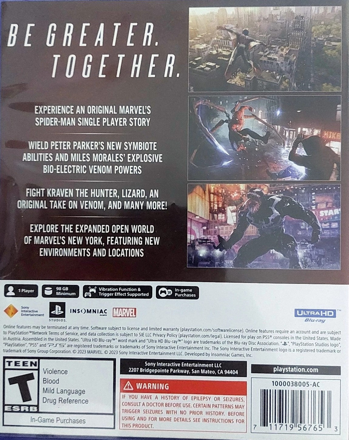 Marvel Spider-Man 2 PS5 - Video Game - Used - CaveGamers - Image 2