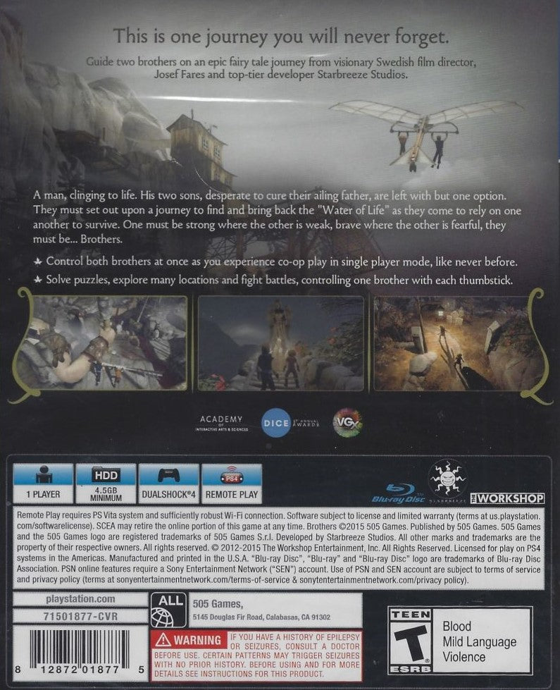 Brothers: A Tale of Two Sons PS4 - Video Game - Used - CaveGamers - Image 2