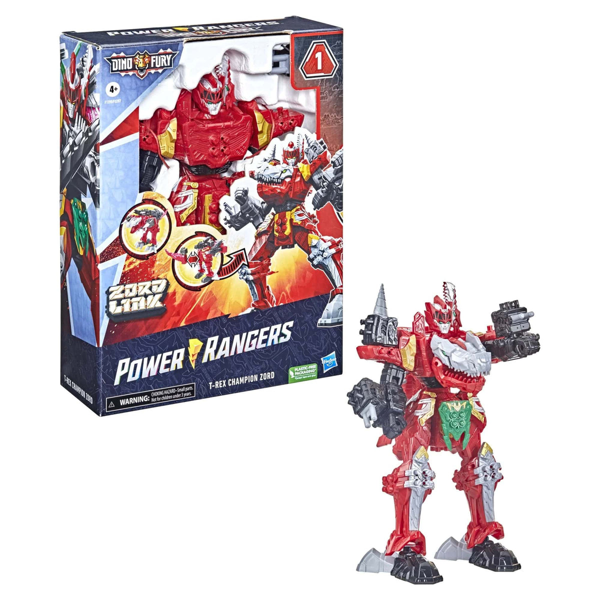 Power Rangers Dino Fury T-Rex Champion Zord Combining Zord Action Figures - Toys - New - CaveGamers - Image 3
