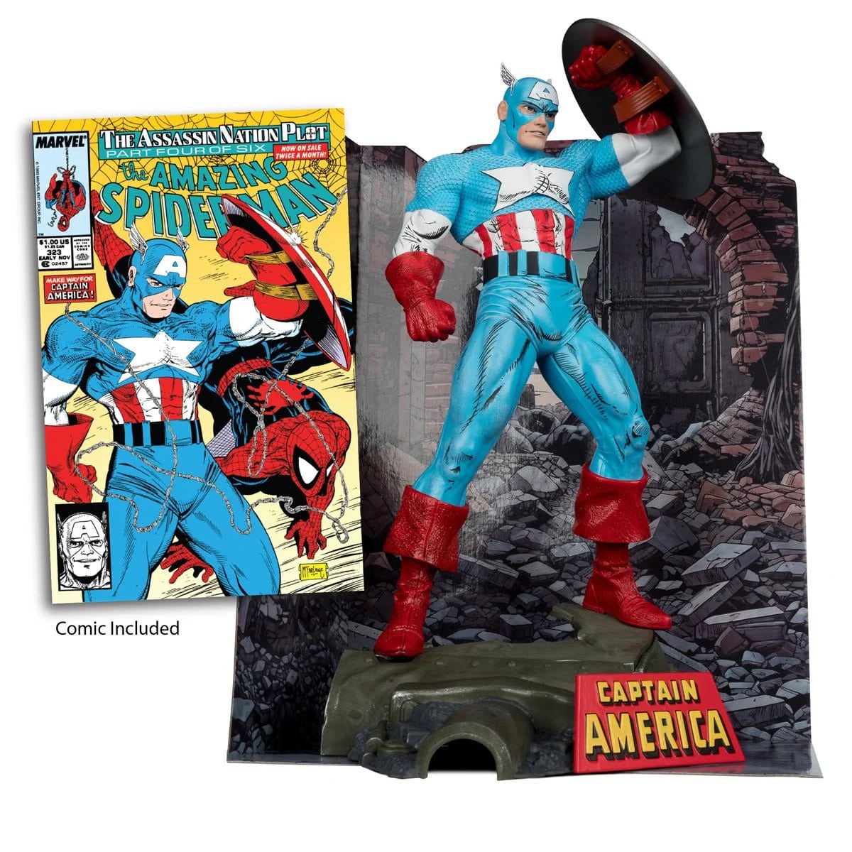 Marvel Wave 1 Captain America The Amazing Spider-Man #323 1:6 Scale Posed Figure Action Figures - Toys - New - CaveGamers - Image 4