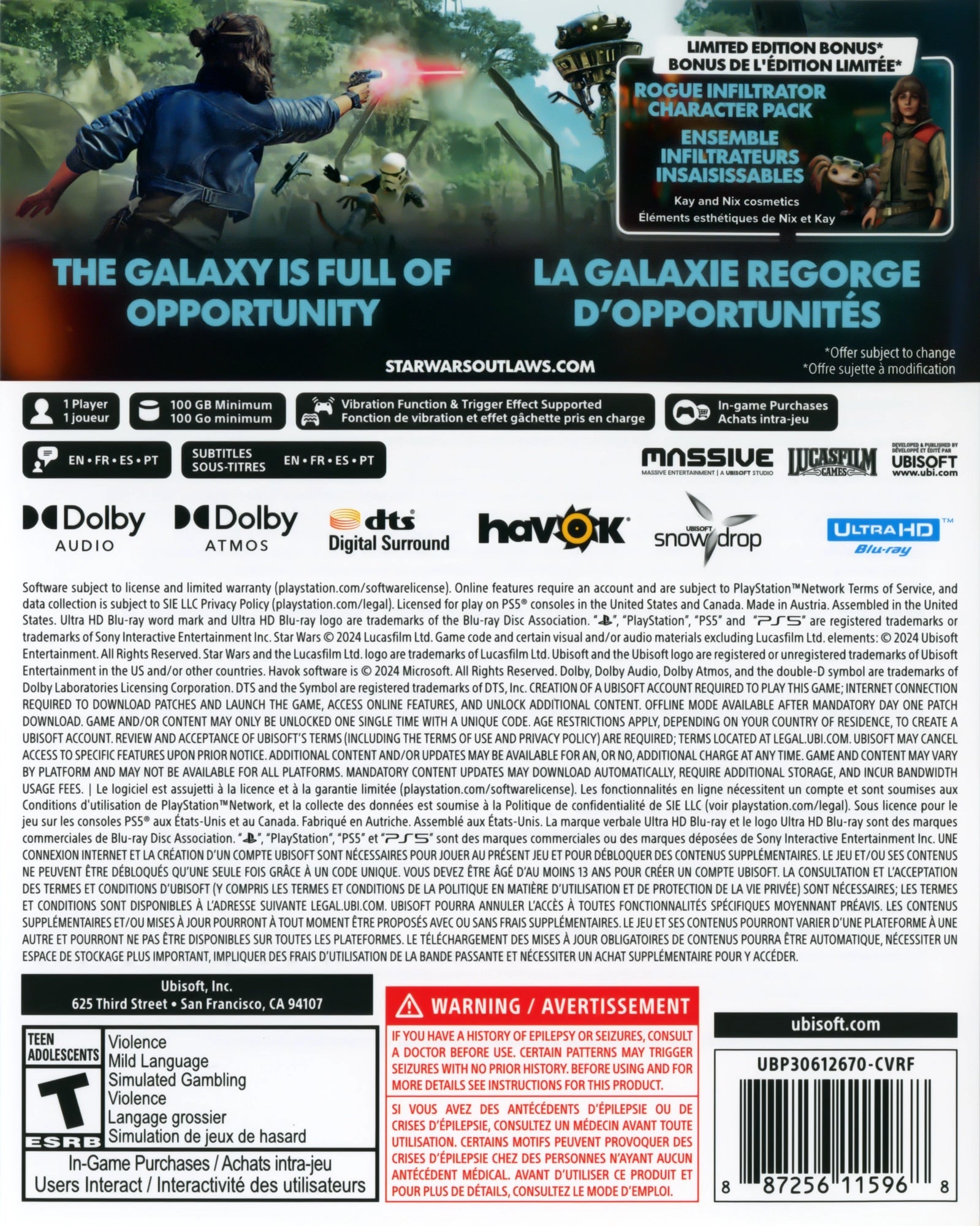 Star Wars Outlaws PS5 - Video Game - Used - CaveGamers - Image 2