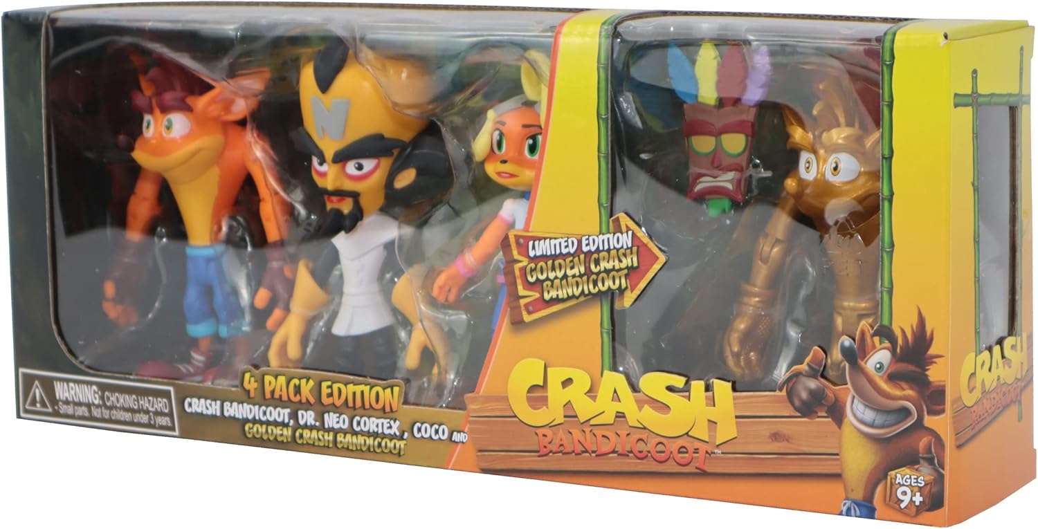 Crash Bandicoot 4 Pack with Mask 11cm Action Figure Prop Replicas - Toys - New - CaveGamers - Image 2