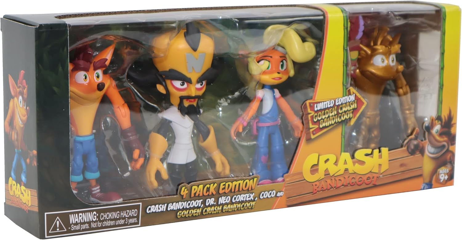 Crash Bandicoot 4 Pack with Mask 11cm Action Figure Prop Replicas - Toys - New - CaveGamers - Image 3