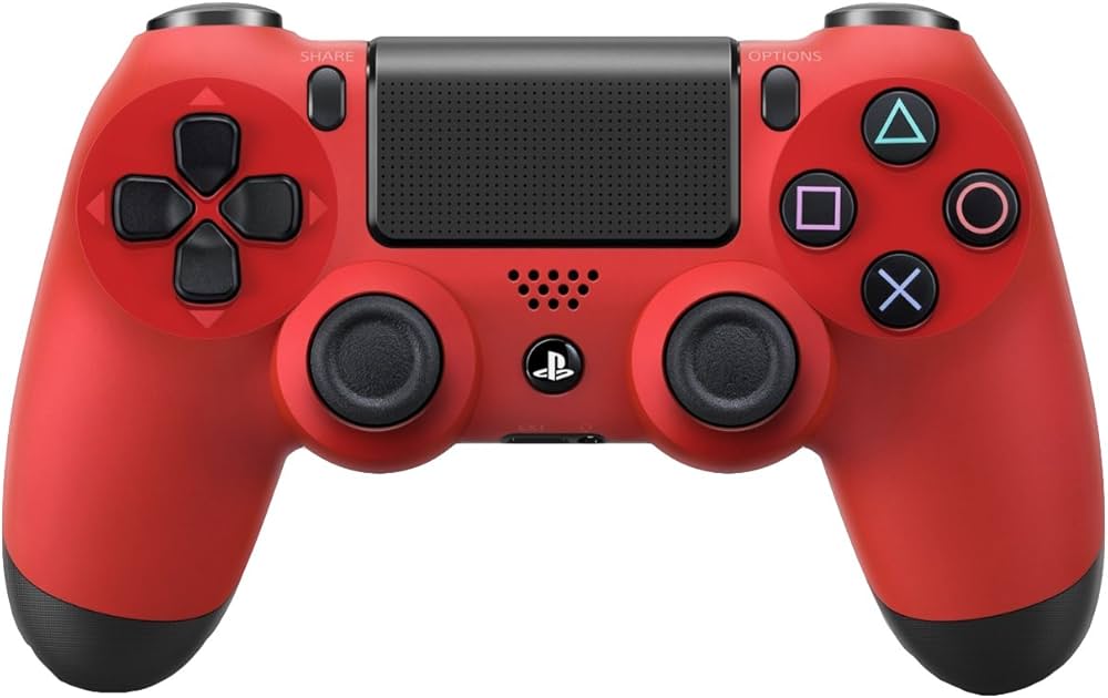 PlayStation 4 Dualshock 4 Wireless Controller - Red/Black PS4 - Video Game Accessory - Used - CaveGamers
