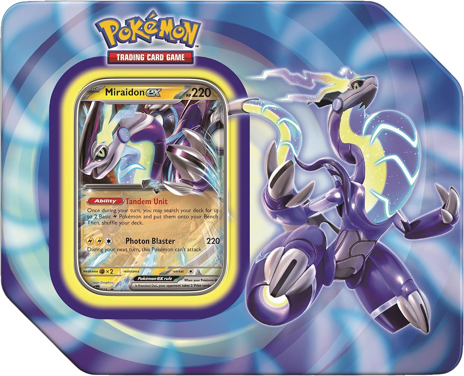 Pokemon TCG: Paldea Legends Tin - Miraidon - Trading Card - New - CaveGamers