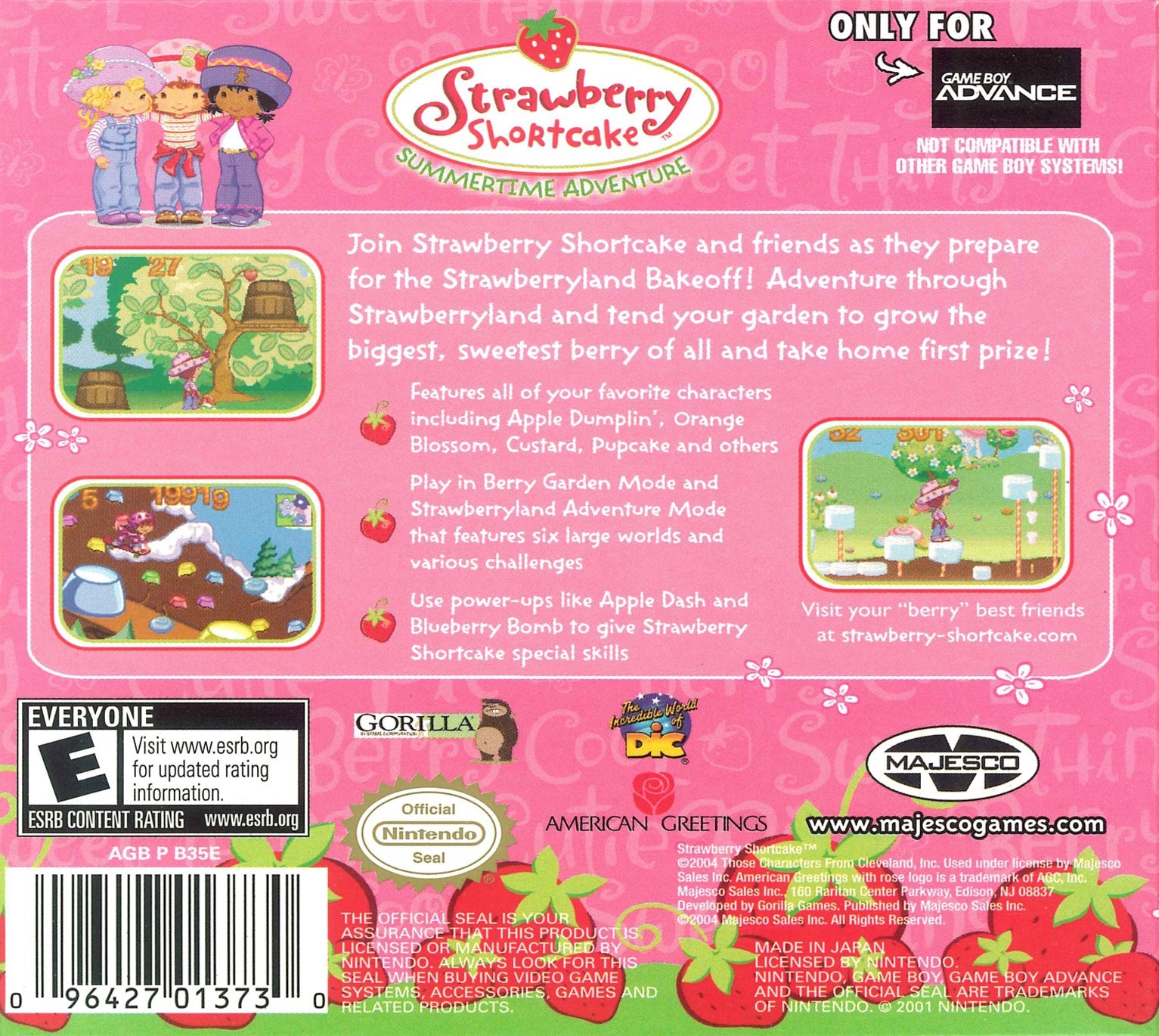 Strawberry Shortcake: Summertime Adventure Game Boy Advance - Video Game - Used - CaveGamers - Image 2