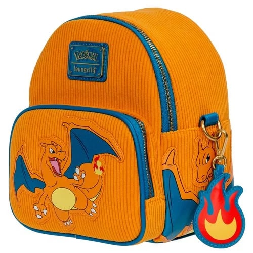 Pokemon Charizard Corduroy Convertible Mini-Backpack - Entertainment Earth Exclusive - Apparel - New - CaveGamers - Image 3