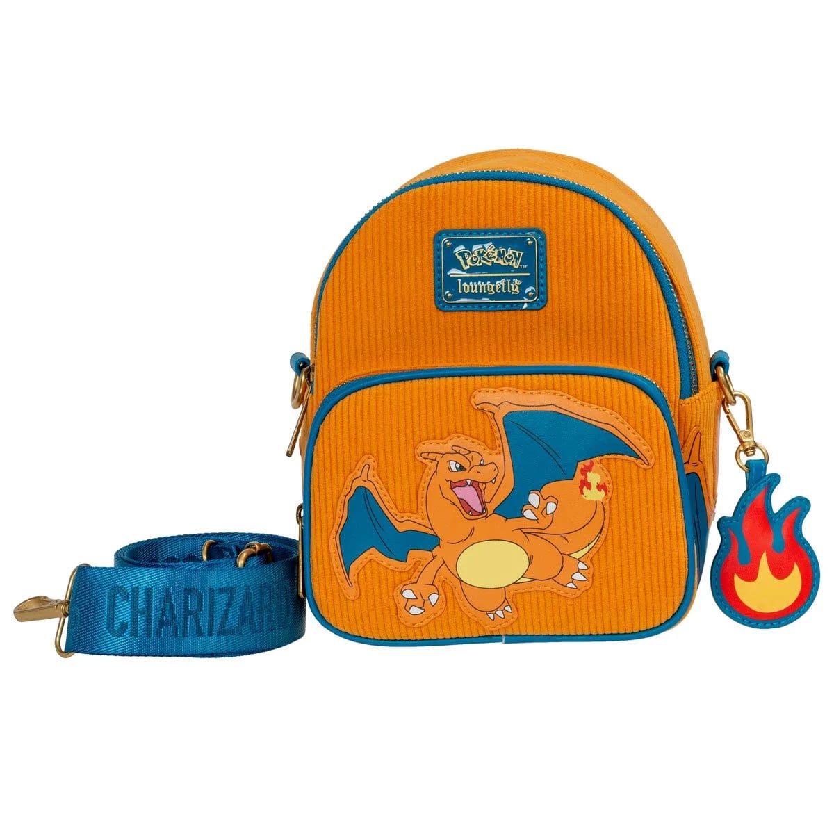 Pokemon Charizard Corduroy Convertible Mini-Backpack - Entertainment Earth Exclusive - Apparel - New - CaveGamers - Image 5