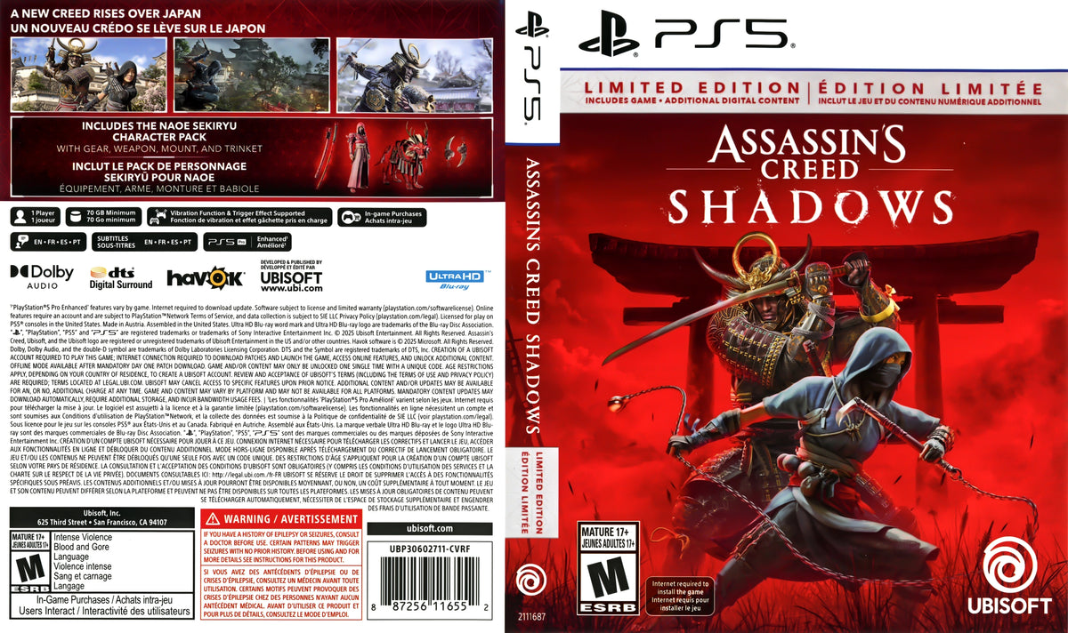 Assassin's Creed: Shadows PS5 - Video Game - Used - CaveGamers - Image 4