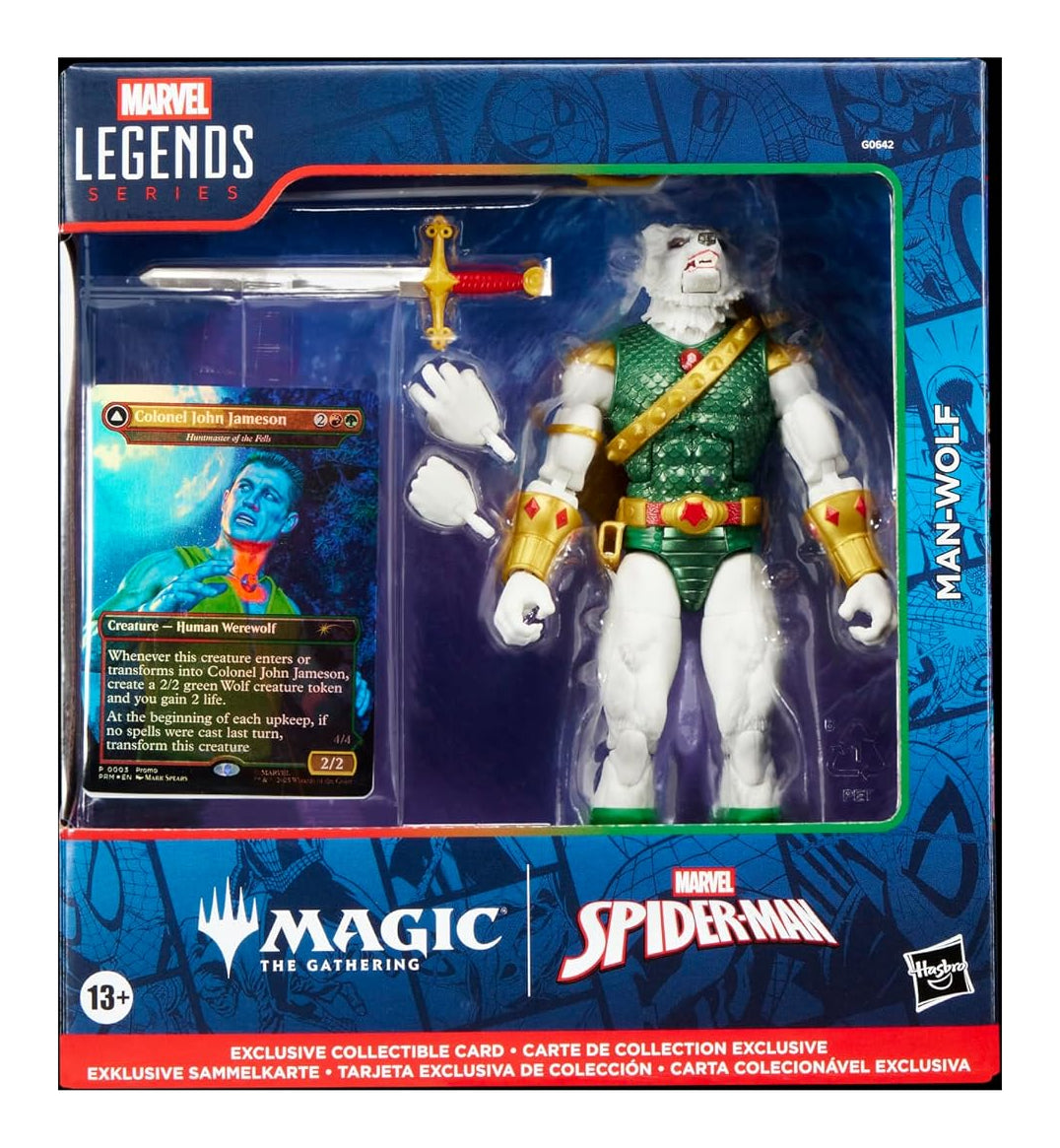 Marvel Legends Spider-Man Magic: The Gathering Man-Wolf 6" Action Figure and Card Action Figures - Toys - New - CaveGamers