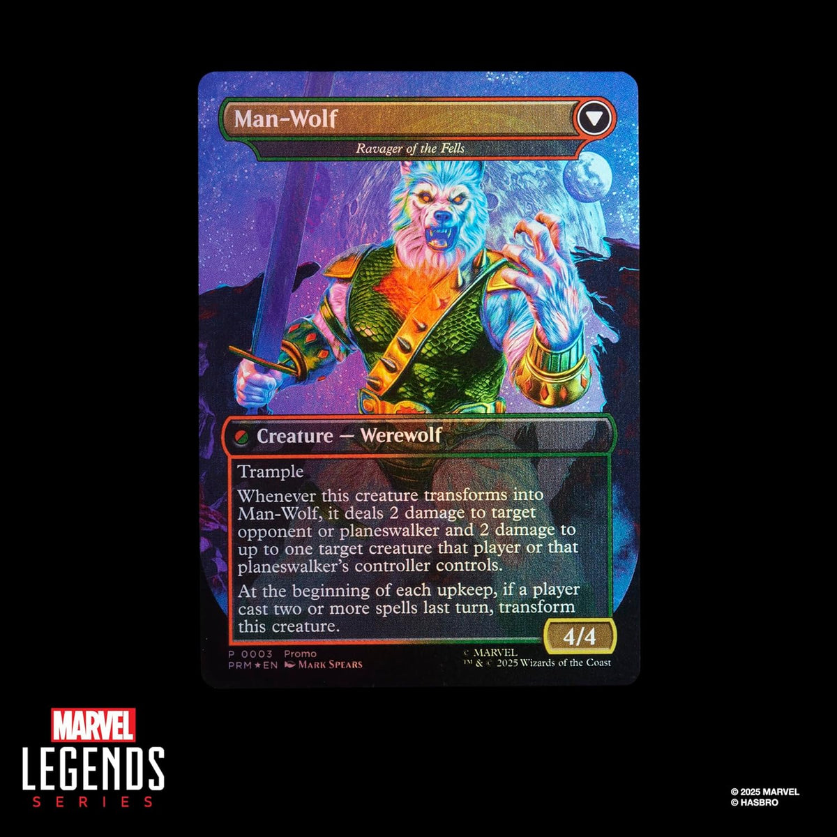 Marvel Legends Spider-Man Magic: The Gathering Man-Wolf 6" Action Figure and Card Action Figures - Toys - New - CaveGamers - Image 4