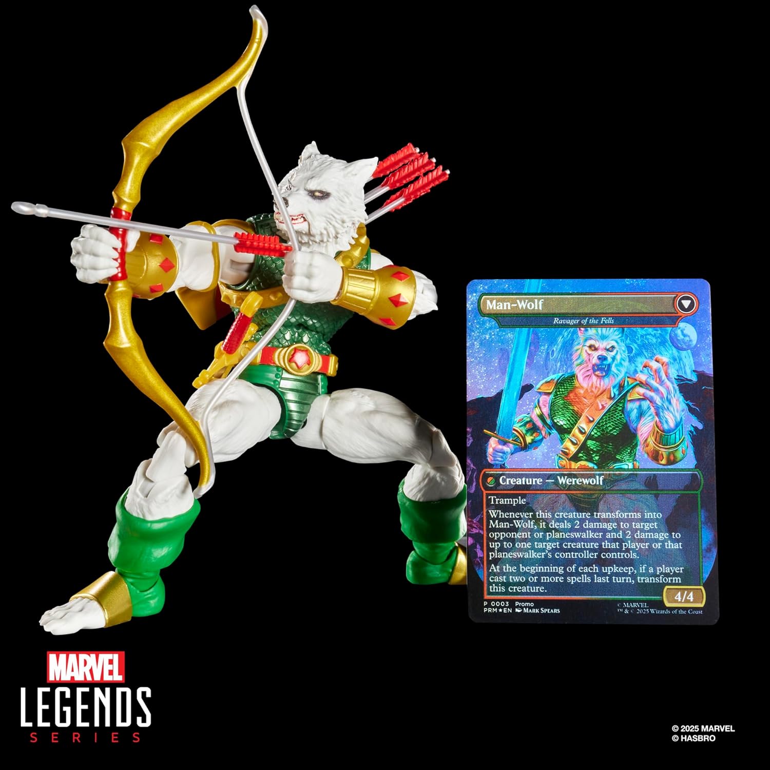 Marvel Legends Spider-Man Magic: The Gathering Man-Wolf 6" Action Figure and Card Action Figures - Toys - New - CaveGamers - Image 9