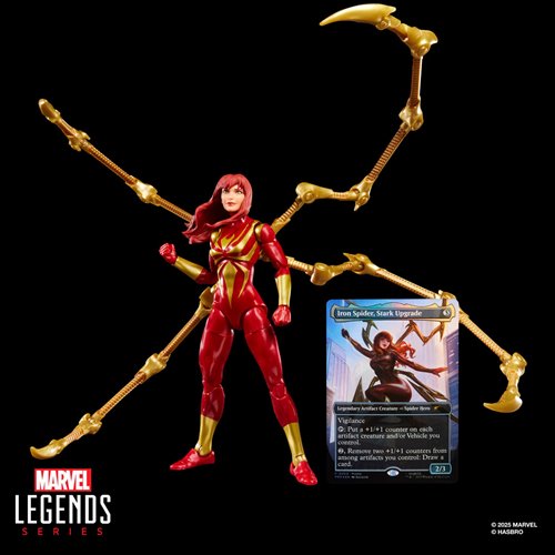Marvel Legends Spider-Man Magic: The Gathering Mary Jane Watson Iron Spider 6" Action Figure & Card Action Figures - Toys - New - CaveGamers - Image 4