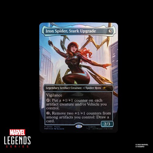 Marvel Legends Spider-Man Magic: The Gathering Mary Jane Watson Iron Spider 6" Action Figure & Card Action Figures - Toys - New - CaveGamers - Image 5