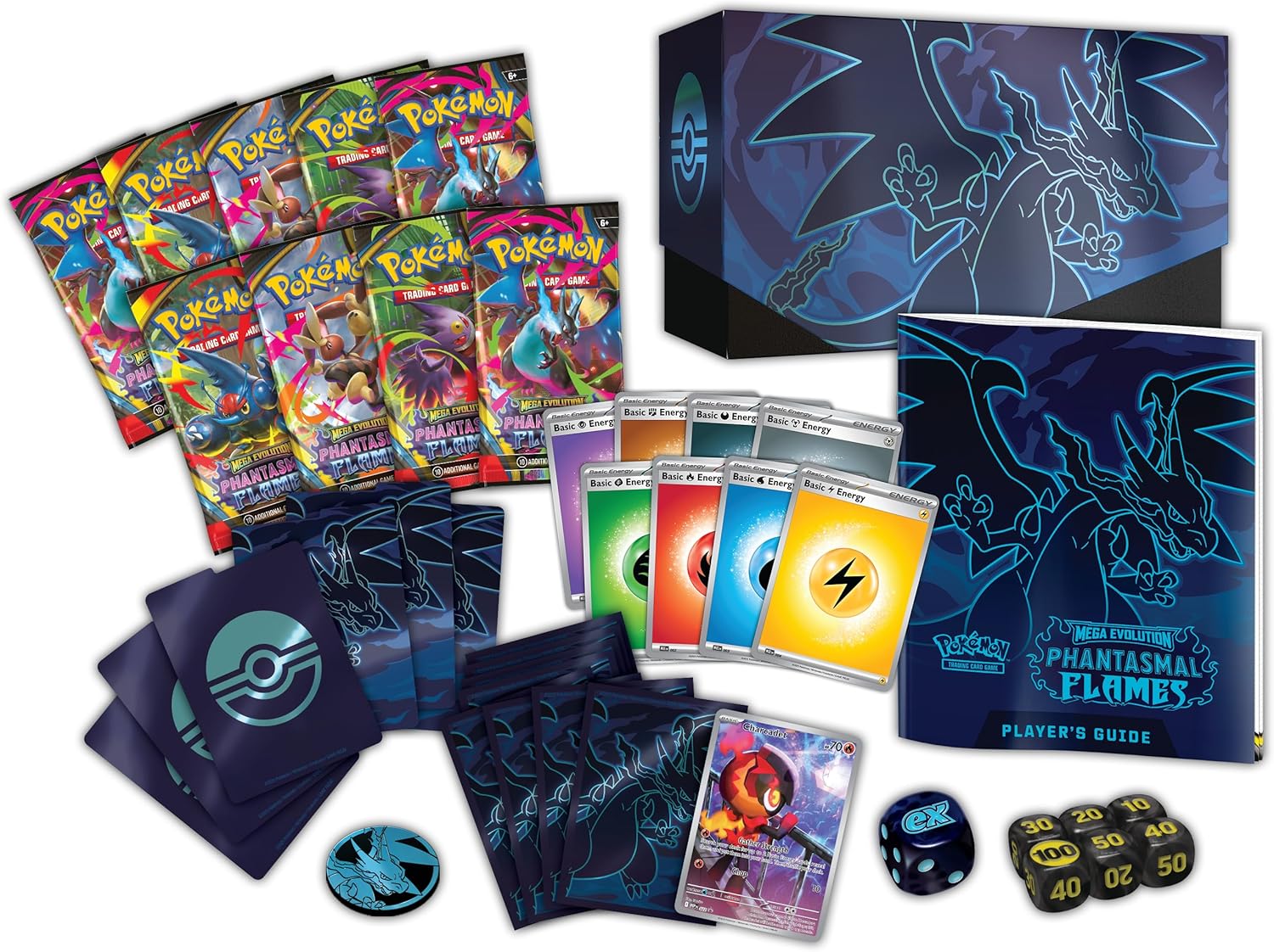Pokemon TCG: Mega Evolution Phantasmal Flames Elite Trainer Box - Trading Card - New - CaveGamers - Image 3